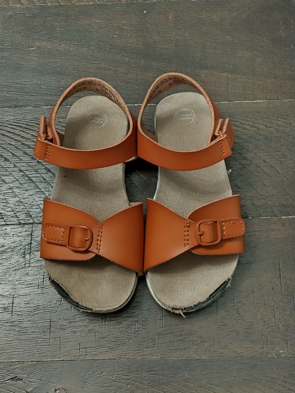 wonder nation Tan Brown Buckle Strap Kids Sandals